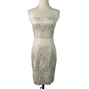Aidan Mattox Dress Strapless Dress Floral Lace Overlay Size‎ 0 Cocktail Mini New